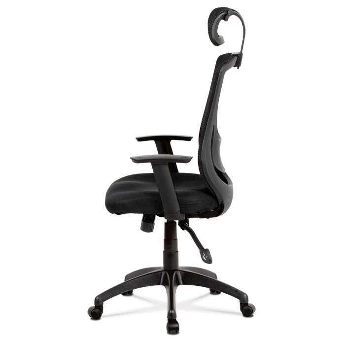Kancelárska stolička, synchrónny mech., čierna MESH, plast. Kríž KA-A186 BK