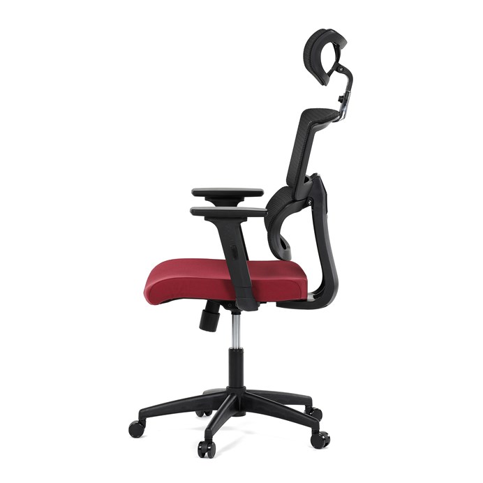 Kancelárska stolička, hojdací mechanizmus, červená sieťovina, KA-B1025 BOR