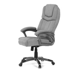 Křeslo kancelářská, šedá látka, šedý plastový kříž, kolečka na tvrdé povrchy