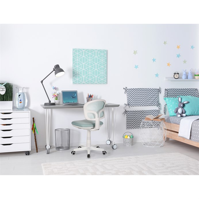 Detská stolička, výškovo nastaviteľná, modrá sieťovina, KA-C801 BLUE