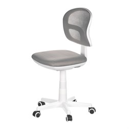 Dětská židle, šedá síťovina, černý plastový kříž, kolečka na tvrdé podlahy