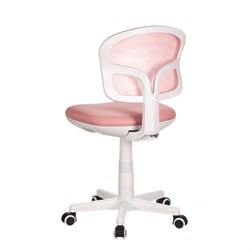 Dětská židle, růžová síťovina, bílý plastový kříž, kolečka na tvrdé podlahy