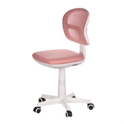 Dětská židle, růžová síťovina, bílý plastový kříž, kolečka na tvrdé podlahy