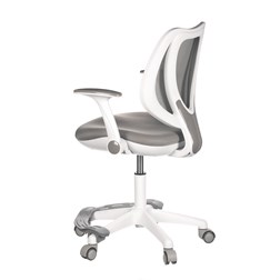 Dětská židle, šedá síťovina, černý plastový kříž, kolečka na tvrdé podlahy