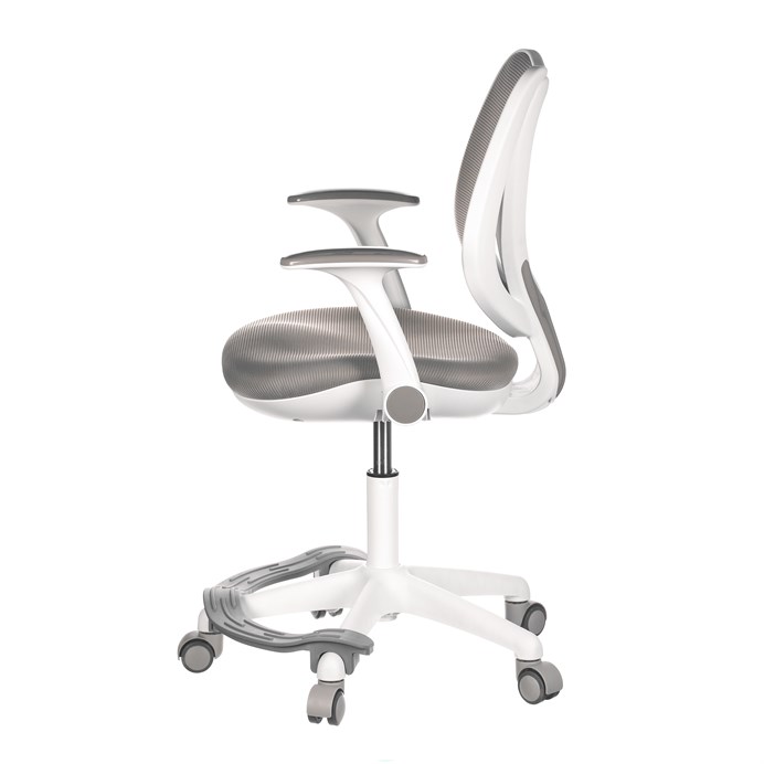 Detská stolička, výškovo nastaviteľná, šedá sieťovina, KA-C806 GREY