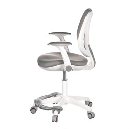 Dětská židle, šedá síťovina, černý plastový kříž, kolečka na tvrdé podlahy