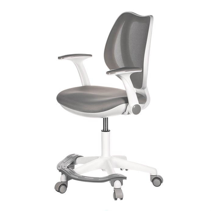 Detská stolička, výškovo nastaviteľná, šedá sieťovina, KA-C806 GREY