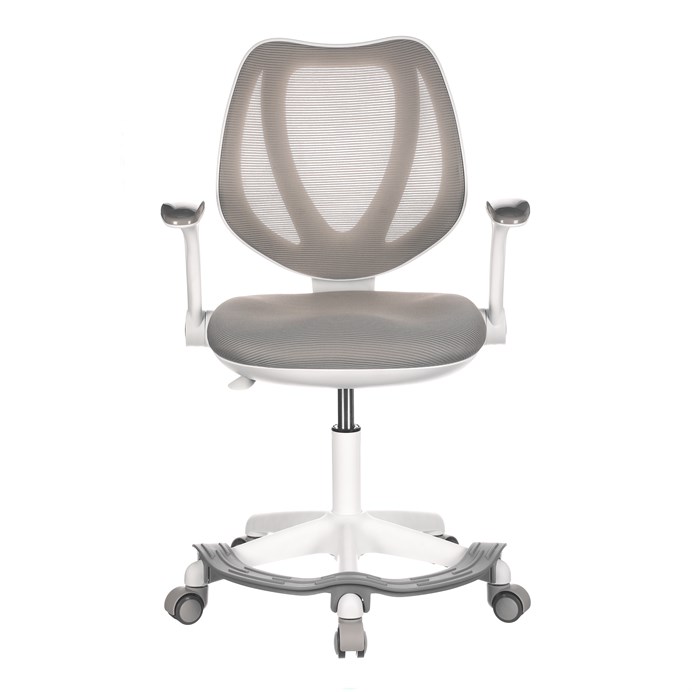 Detská stolička, výškovo nastaviteľná, šedá sieťovina, KA-C806 GREY