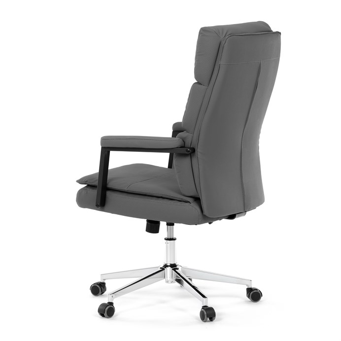 Kancelárske kreslo, hojdací mechanizmus, šedá ekokoža, KA-D8104 GREY