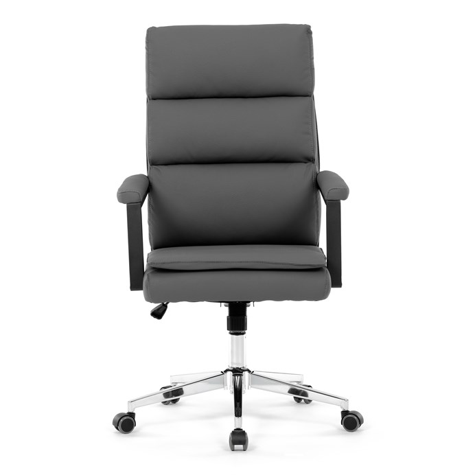 Kancelárske kreslo, hojdací mechanizmus, šedá ekokoža, KA-D8104 GREY