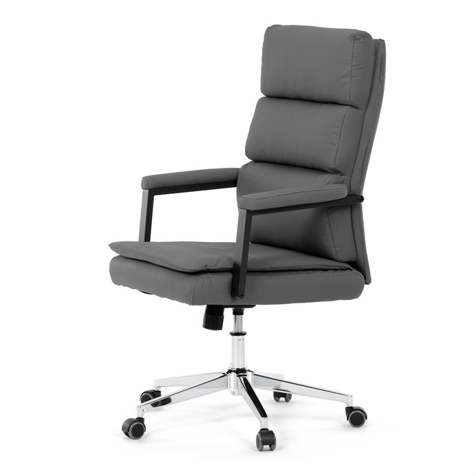 Kancelárske kreslo, hojdací mechanizmus, šedá ekokoža, KA-D8104 GREY