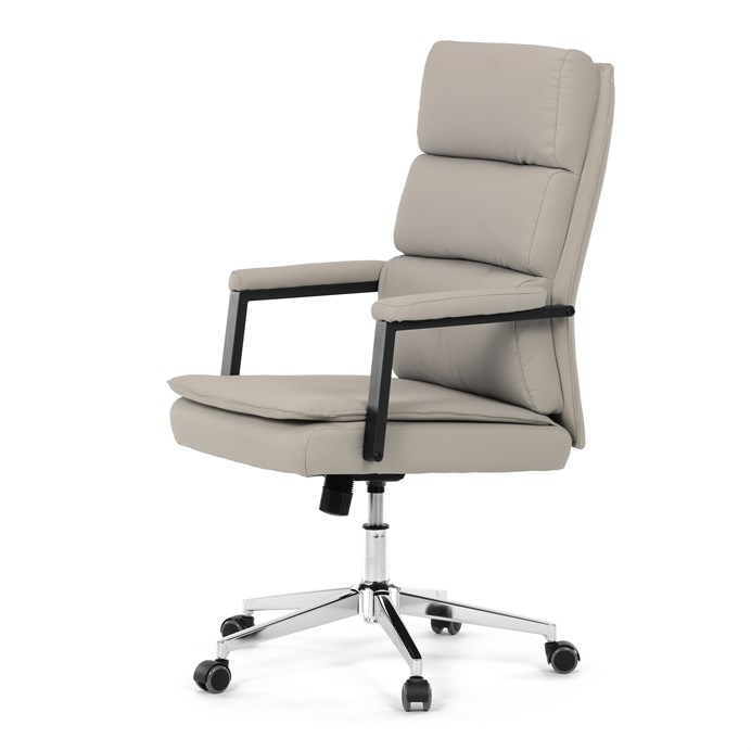 Kancelárske kreslo, hojdací mechanizmus, béžová ekokoža, KA-D8104 SIL