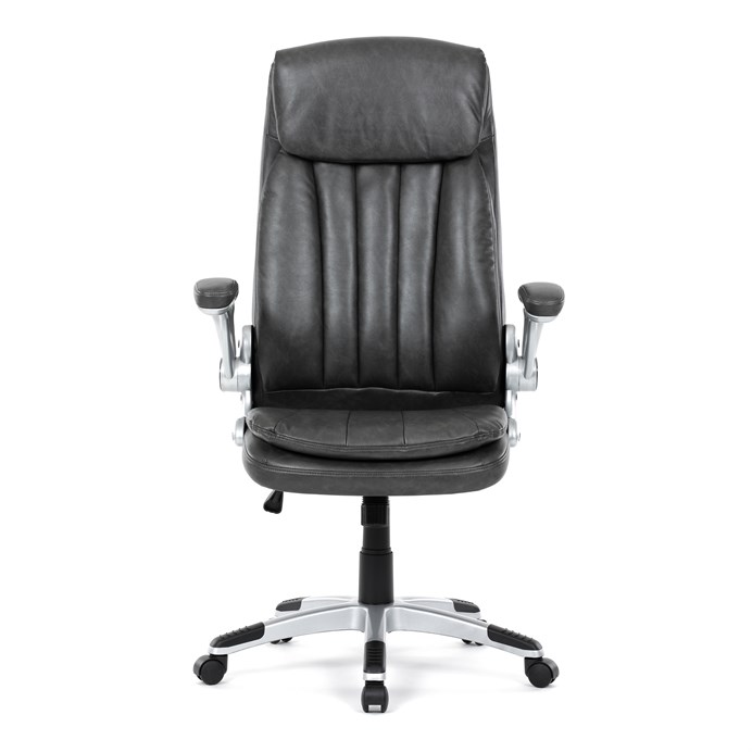 Kancelárske kreslo, hojdací mechanizmus, šedá ekokoža, KA-F1218 GREY