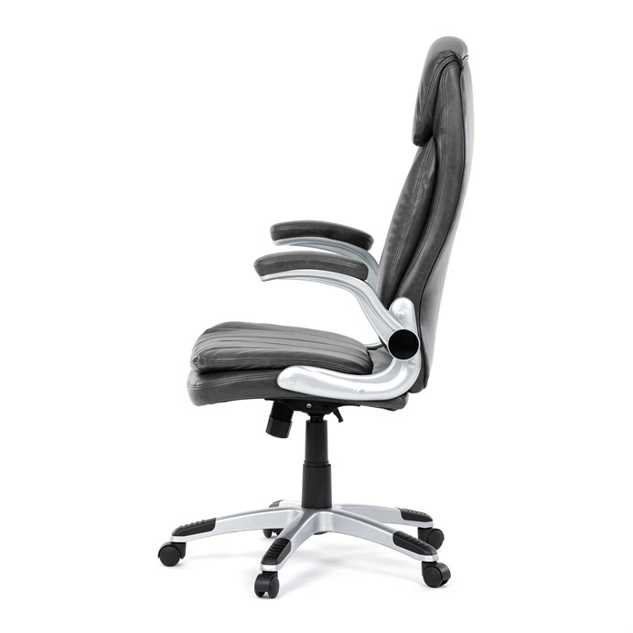 Kancelárske kreslo, hojdací mechanizmus, šedá ekokoža, KA-F1218 GREY