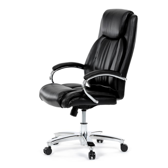 Kancelárske kreslo, hojdací mechanizmus, čierna ekokoža, KA-F1385 BK
