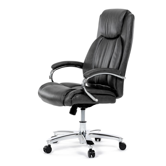 Kancelárske kreslo, hojdací mechanizmus, šedá ekokoža, KA-F1385 GREY