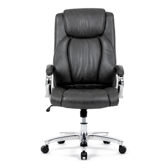 Kancelárske kreslo, hojdací mechanizmus, šedá ekokoža, KA-F1385 GREY