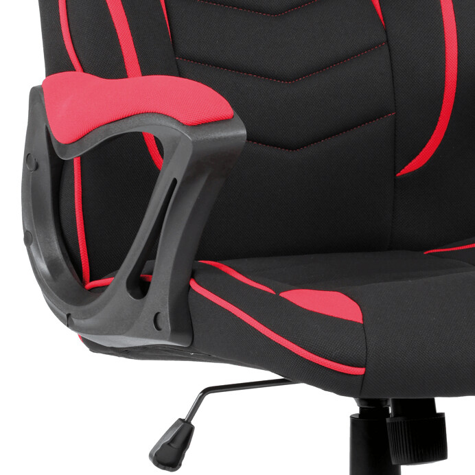 Herné a kancelárské kreslo E-racer, poťah červená a čierna látka, KA-G408 RED