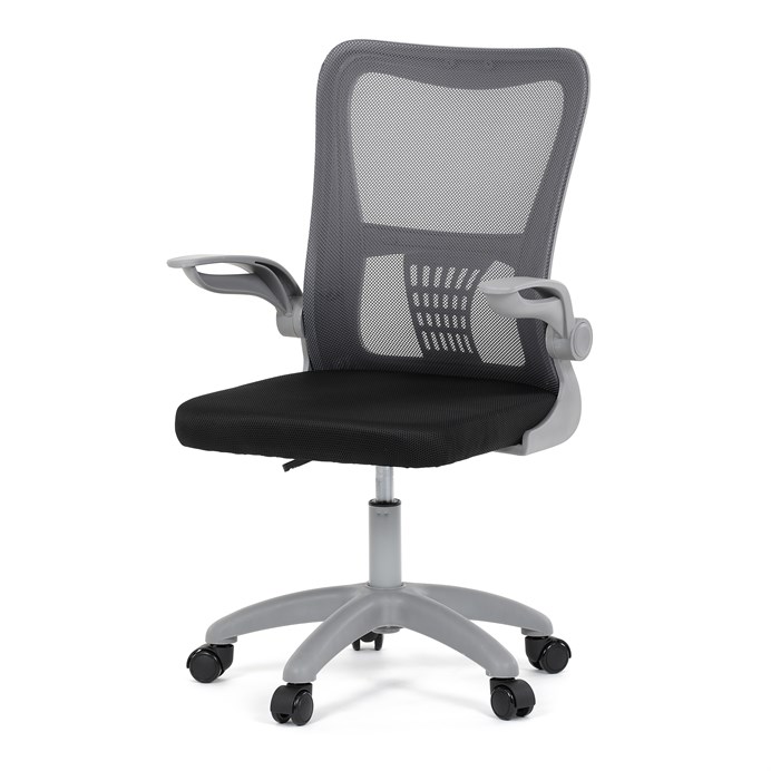 Detská stolička, výškovo nastaviteľná, šedá sieťovina, KA-K2008 GREY