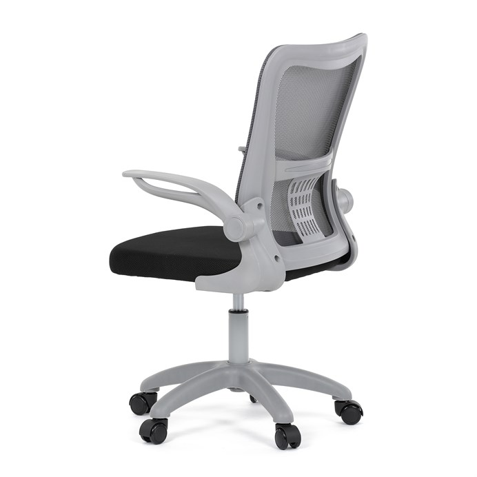 Detská stolička, výškovo nastaviteľná, šedá sieťovina, KA-K2008 GREY