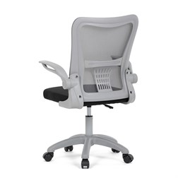 Kancelářská židle, tmavě šedá síťovina, šedý plast, kolečka na tvrdé podlahy