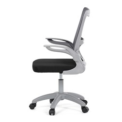 Kancelářská židle, tmavě šedá síťovina, šedý plast, kolečka na tvrdé podlahy