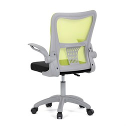 Kancelářská židle, zelená síťovina, šedý plast, kolečka na tvrdé podlahy