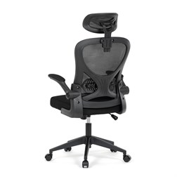 Kancelářská židle, černá síťovina, černý plast, kolečka na tvrdé podlahy