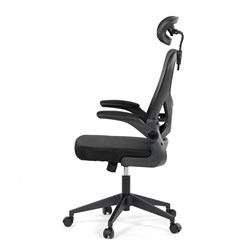 Kancelářská židle, černá síťovina, černý plast, kolečka na tvrdé podlahy