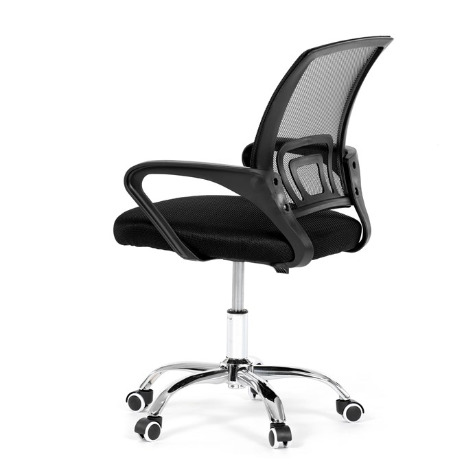 Kancelárska stolička, poťah čierna látka MESH a sieťovina MESH, výškovo nastaviteľná, kovový chrómovaný kríž KA-L103 BK