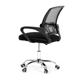 Kancelárska stolička, poťah čierna látka MESH a sieťovina MESH, výškovo nastaviteľná, kovový chrómovaný kríž