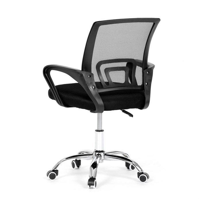 Kancelárska stolička, poťah čierna látka MESH a sieťovina MESH, výškovo nastaviteľná, kovový chrómovaný kríž KA-L103 BK
