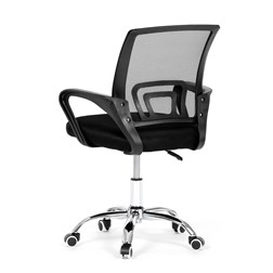 Kancelárska stolička, poťah čierna látka MESH a sieťovina MESH, výškovo nastaviteľná, kovový chrómovaný kríž
