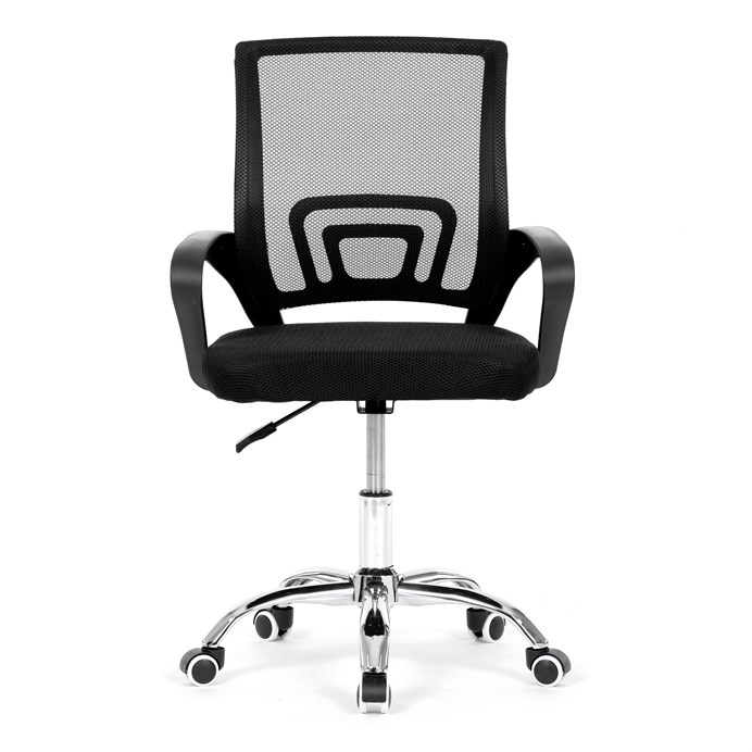 Kancelárska stolička, poťah čierna látka MESH a sieťovina MESH, výškovo nastaviteľná, kovový chrómovaný kríž KA-L103 BK