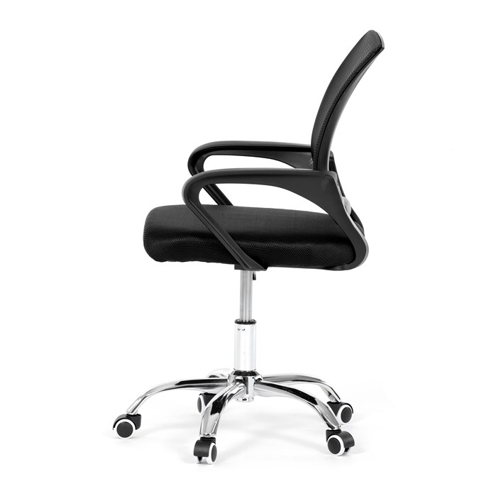 Kancelárska stolička, poťah čierna látka MESH a sieťovina MESH, výškovo nastaviteľná, kovový chrómovaný kríž KA-L103 BK