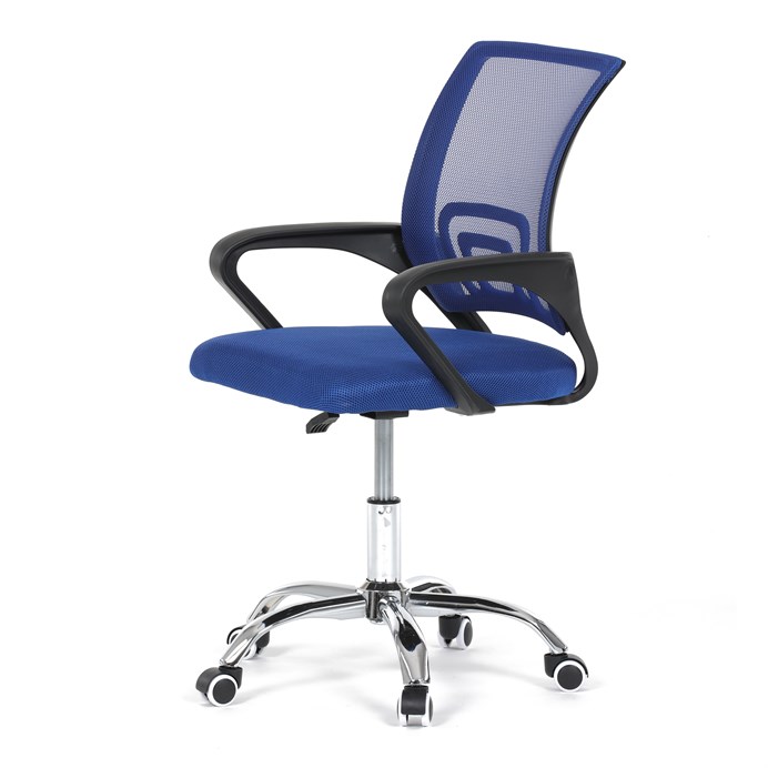 Detská stolička, hojdací mechanizmus, modrá sieťovina, KA-L103 BLUE