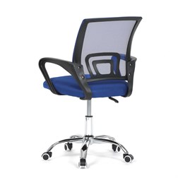 Kancelárska stolička, poťah modrá látka MESH a sieťovina MESH, výškovo nastaviteľná, kovový chrómovaný kríž