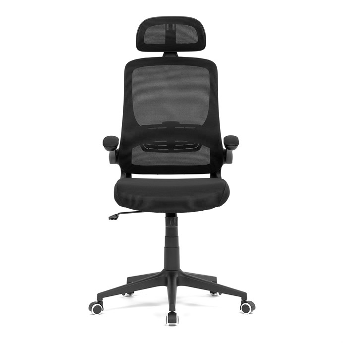 Kancelárska stolička, čierna mesh, plastový kříž KA-Q842 BK