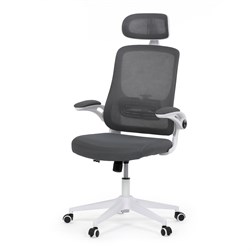 Židle kancelářská, šedá síťovina, šedý plast, plastový kříž, kolečka pro tvrdé podlahy