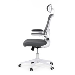 Židle kancelářská, šedá síťovina, šedý plast, plastový kříž, kolečka pro tvrdé podlahy