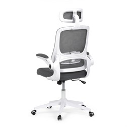 Židle kancelářská, šedá síťovina, šedý plast, plastový kříž, kolečka pro tvrdé podlahy