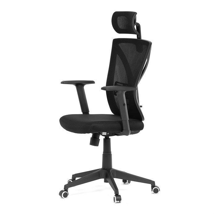 Kancelárska stolička, čierna mesh, plastový kříž KA-Q851 BK