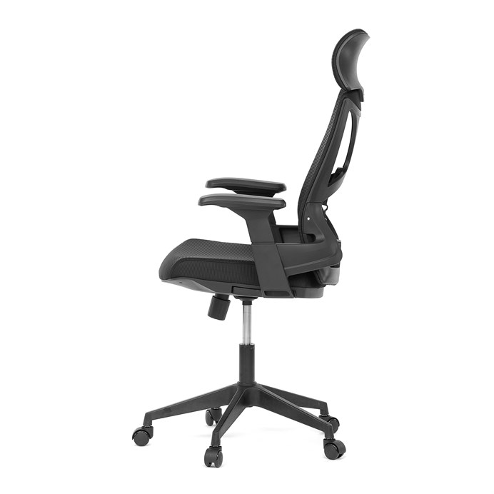 Kancelárska stolička, čierna MESH, plastový kříž KA-S247 BK