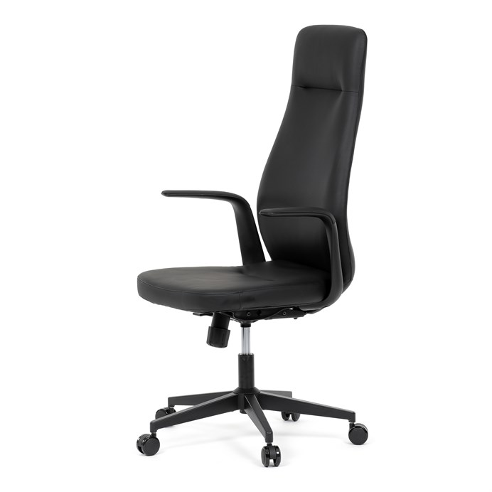 Kancelárske kreslo, hojdací mechanizmus, čierna ekokoža, KA-T8325 BK