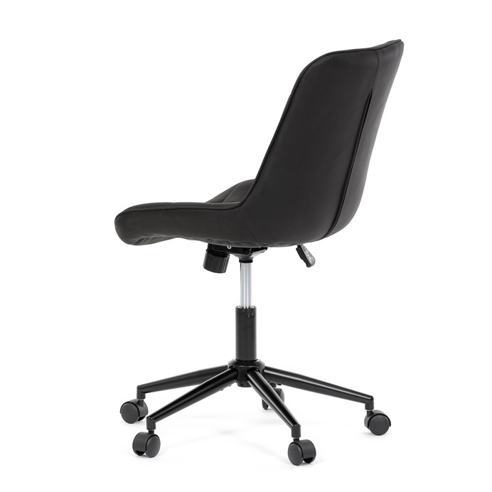 Pracovná stolička, výškovo nastaviteľná, čierna látka, KA-V3120 BK3