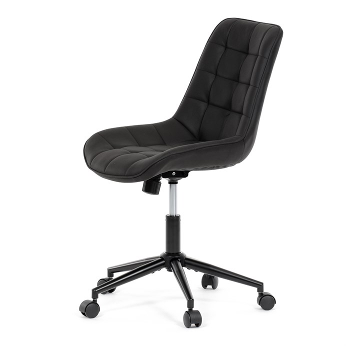 Pracovná stolička, výškovo nastaviteľná, čierna látka, KA-V3120 BK3