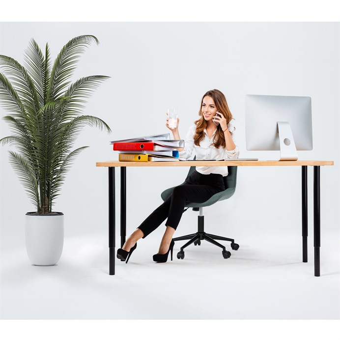 Pracovná stolička, výškovo nastaviteľná, zelená látka, KA-V3120 GRN3