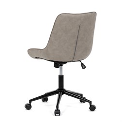 Židle kancelářská, béžová látka v dekoru broušené kůže, černý kovový kříž