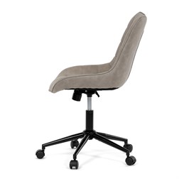 Židle kancelářská, béžová látka v dekoru broušené kůže, černý kovový kříž