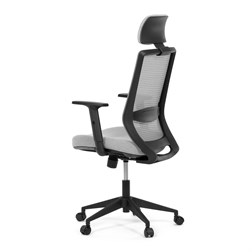 Židle kancelářská, šedá MESH síťovina, šedá látka, plastový kříž, synchronní mechanismus, kolečka pro tvrdé povrchy